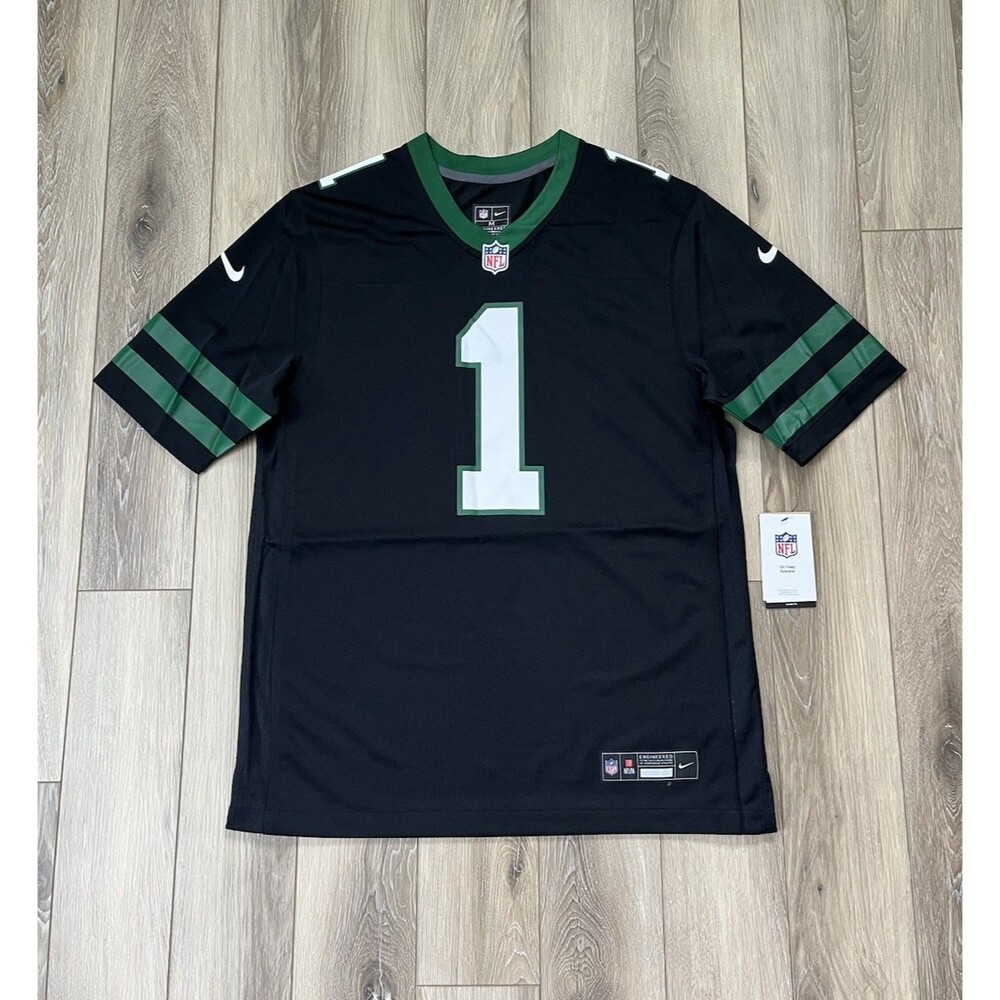 NEW Sauce Gardner New York Jets Nike On-Field Jersey Legacy Black Mens Sz M NWT